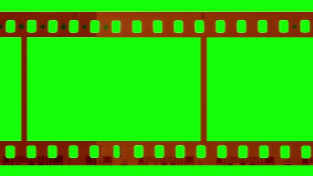 35mm Film Strip Green Screen Video Footage with Alpha Matte