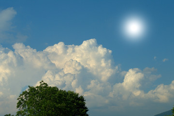 Obraz premium clouds and sky, blue, clouds, nature, cloudscape, weather, white, day, air, summer, light, sun,sunlight, clear,