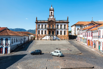Tiradentes Plaza and Da Inconfidencia Museum, Ouro Preto, Minas Gerais, Brazil