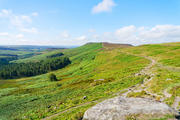Following the winding footpath to Higger Tor in Derbyshire