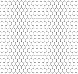 Vector seamless geometric pattern. Modern thin hexagon grid texture.
