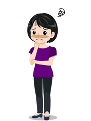 紫の服を着た女子大生