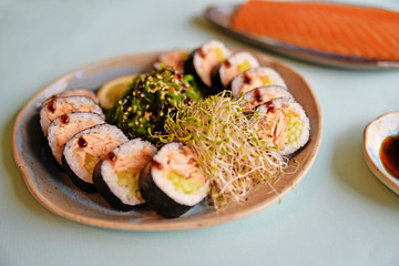 sushi on a plate