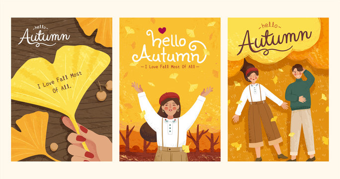 Romantic autumn cover design