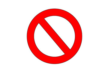 "No" sign isolated on white background.
