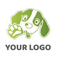 dog green logo design template vector illustration