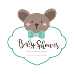 Obraz na płótnie Canvas baby shower lettering with koala hand draw style