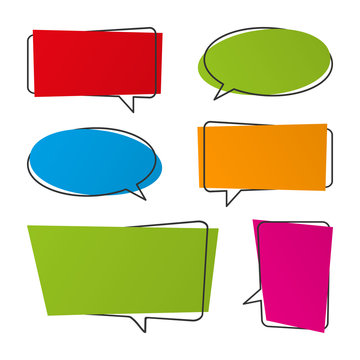 Modern colorful speech bubbles collection