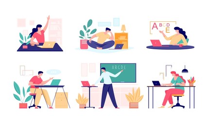 Online class meet concept