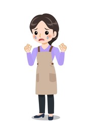 エプロンを着た主婦