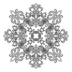 Pattern of swirling lines and vegetation. Print for the cover of the book, postcards, t-shirts. Illustration for rugs.