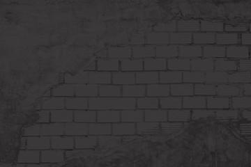 black brick wall, brickwork background for design
