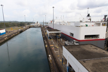 Views of the second of the Gatun Locks of the Panama Canal, Panama