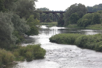 Fototapeta premium Connest-The Go River w St. Jacobs, Ontario, Kanada