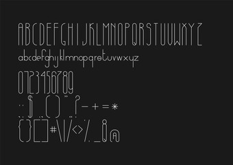 Fototapeta premium Alphabetic font and numbers. Vector typography abc letters.