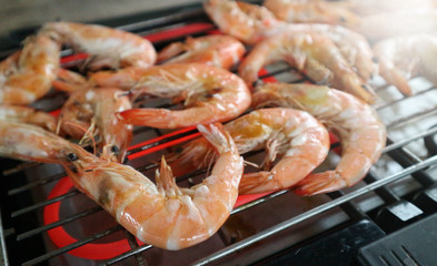 grilled shrimp on the grill