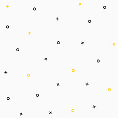 abstract simple mini o and cross geometric sign seamless pattern for background, wallpaper, texture, banner, label, cover, card etc. vector design.