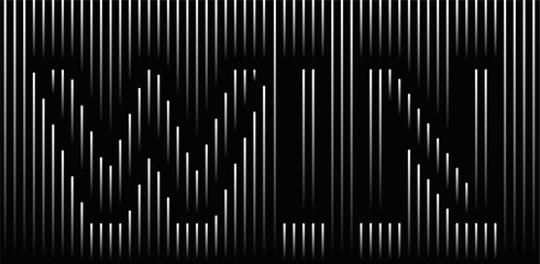 Win Calligraphic line art Text poster vector illustration Design.