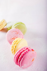 Bright colorful macarons