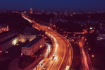 City of Warsaw by night