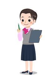 Naklejka premium 新人の事務職の女性