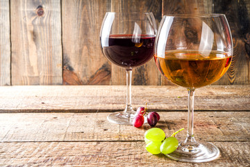 Glasses with wine