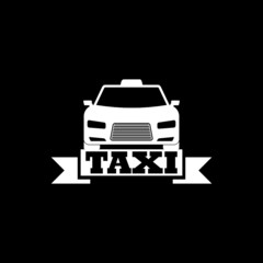 Taxi icon isolated on dark background