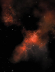 Star field in galaxy space with colorful nebula. Sci fi background of deep space. Ethereal wallpaper.