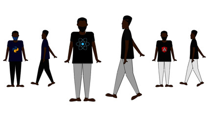 Programmers with programming language t-shirt