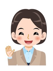スーツを着た若い女性