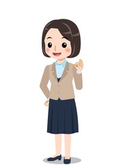 スーツを着た若い女性
