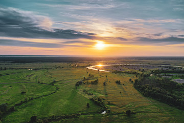 Fototapeta premium Rural summer sunset