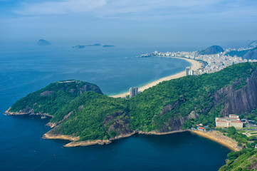 Obraz premium View over Copacabana from the Sugar Loaf Mountain, Rio de Janeiro, Brazil
