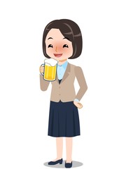スーツを着た若い女性