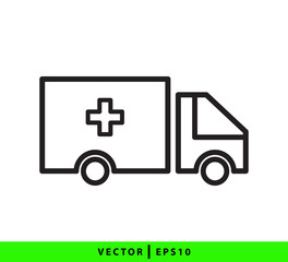 Ambulance icon vector logo design template