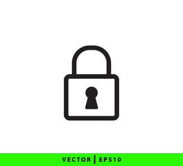 Lock and unlock icon vector logo template flat style trendy