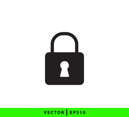 Lock and unlock icon vector logo template flat style trendy