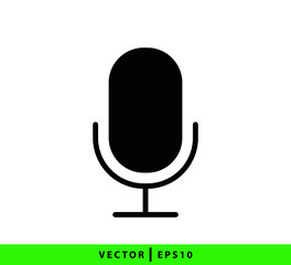 Microphone icon vector logo design template