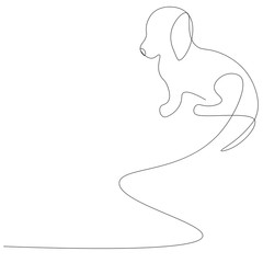 Puppy on white background. Vector illustration