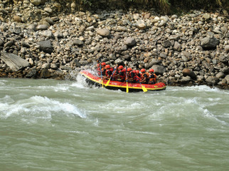 Youths from Army Service Corps Teesta Raiders under the Indian Army participating White Water...