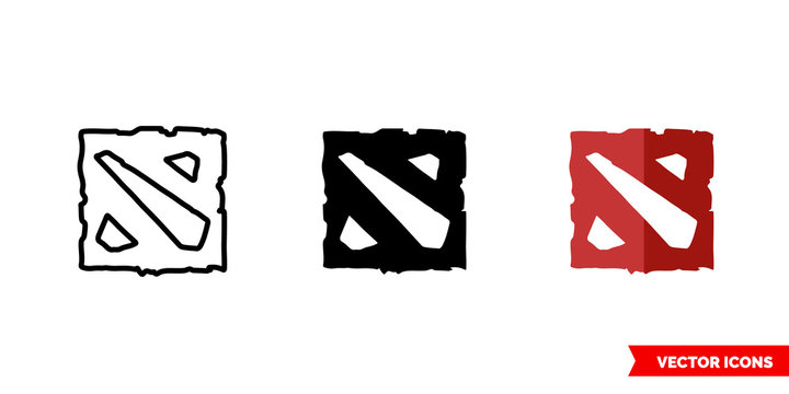 Dota icon of 3 types color, black and white, outline. Isolated vector sign symbol.