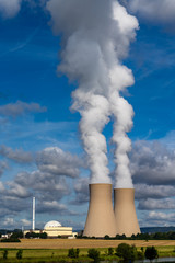 view of the Grohnde nuclear power plant in Emmerthal in Lower Saxony