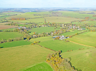 Fototapeta premium Aerial view of the fields at Monks Down in Wiltshire 