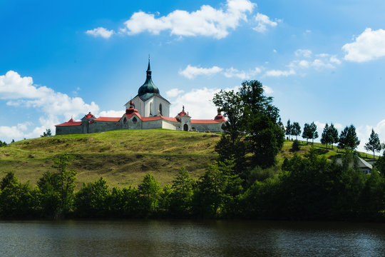 Church of St. John of Nepomuk on Zelena Hora - UNESCO monument. It was built in baroque gothic style and was designed by architect Jan Blazej Santini-Aichel. It is placed near Zdar nad Sazavou town.