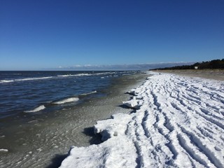 winter on the beach at baltic sea