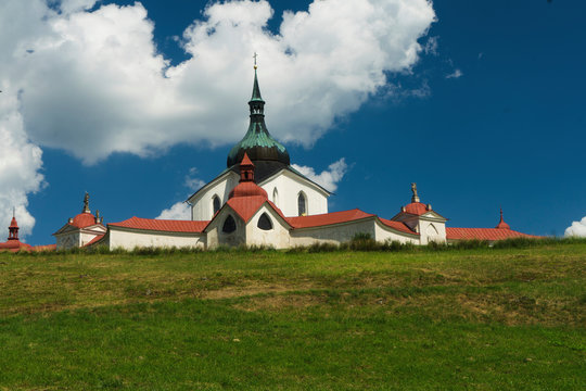 Church of St. John of Nepomuk on Zelena Hora - UNESCO monument. It was built in baroque gothic style and was designed by architect Jan Blazej Santini-Aichel. It is placed near Zdar nad Sazavou town.