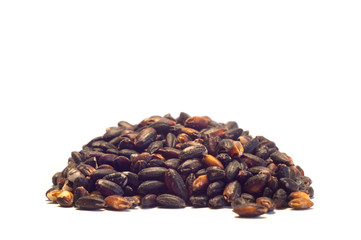 a handful of black rice isolated