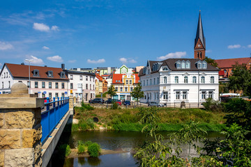 Fototapeta na wymiar Panorama, Strassfurt, Sachsen Anhalt, Deutschland 