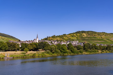 village of Enkirch in the Mosel Valley on a summer evening