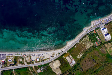 Fototapeta premium Albanien - Boote, Meer und Landschaften aus der Luft